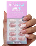 BTArtbox Dainty Kiss Short Press On Nails – 3D Pink Lip Almond, 32-Nail Kit with Glue & Tabs