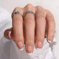 BTArtbox French Tip Press On Nails – Short, Seamless Fit Glue-On Nails (15 Sizes)