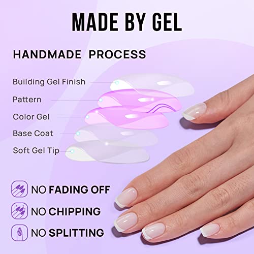 BTArtbox White French Tip Press On Nails – 15 Sizes, Glue-On, Square