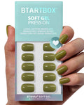 BTArtbox Moss Muse Olive Green Squoval Press-On Nails Kit – 30 Nails, Glue & Tools