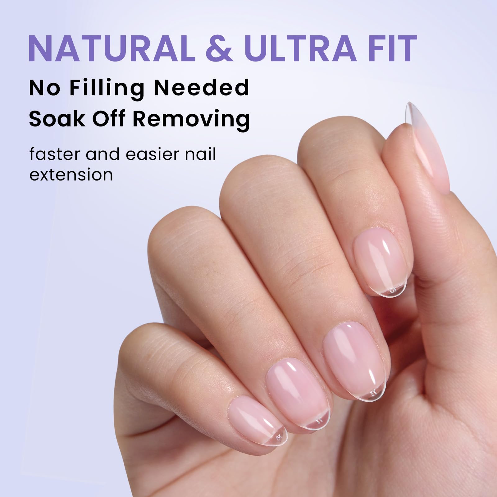 BTArtbox Extra Short Almond Nail Tips – 320pcs, 16 Sizes, Soft Gel, Half Matte, Clear