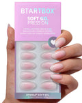 BTArtbox Press On Nails Short - Pink Ombre Almond Kit with Glue | 32 Nails, 16 Sizes