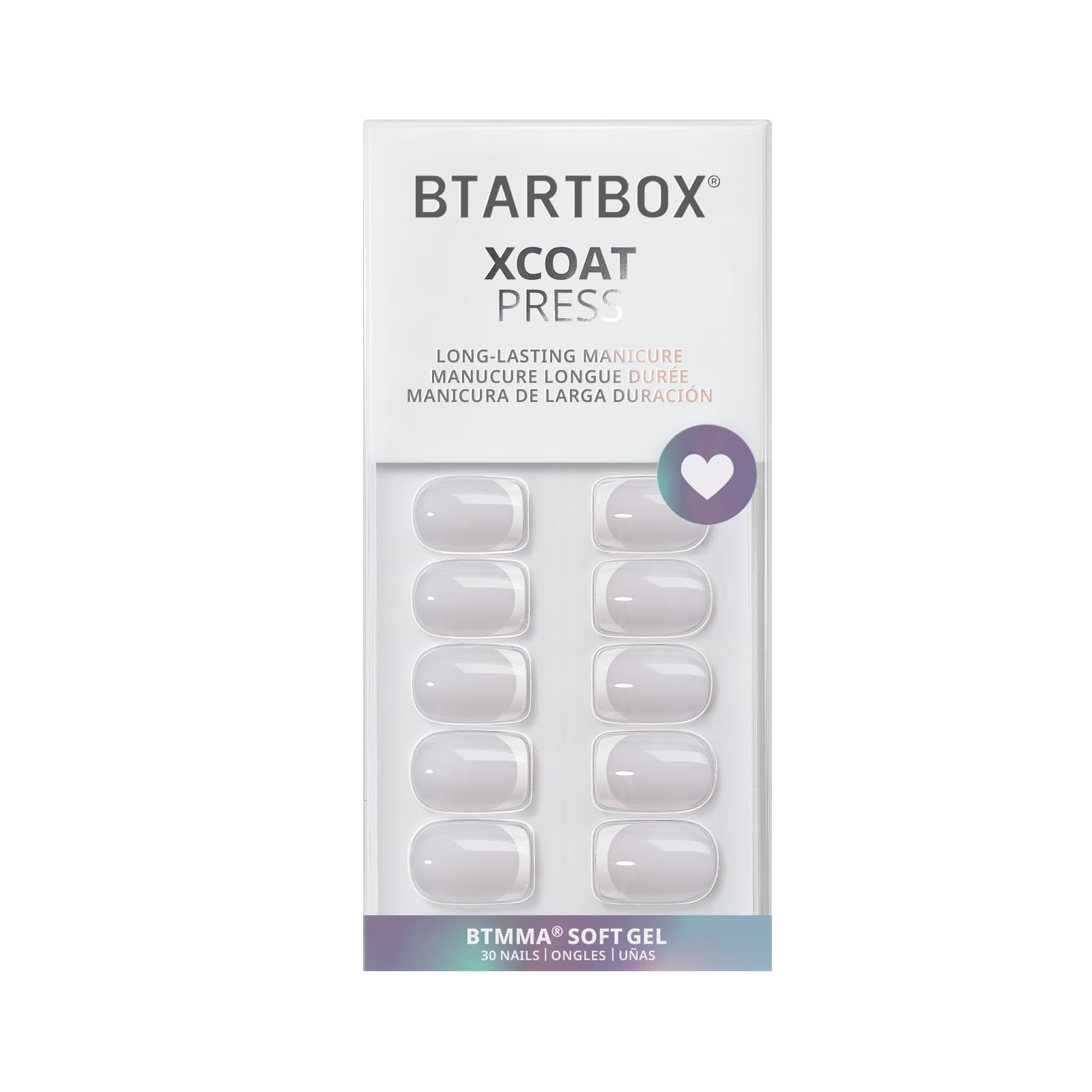 BTArtbox White French Tip Press On Nails – 15 Sizes, Glue-On, Square