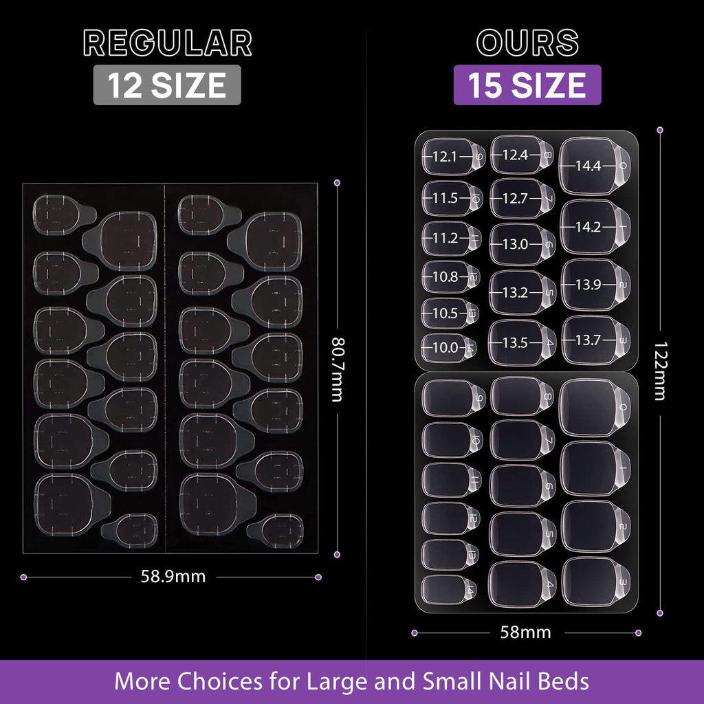 BTArtbox Nail Tabs – 10 Sheets, 15 Sizes, Ultra-Thin Waterproof Adhesive for Manicures