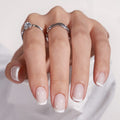 BTArtbox White French Tip Press On Nails – 15 Sizes, Glue-On, Square
