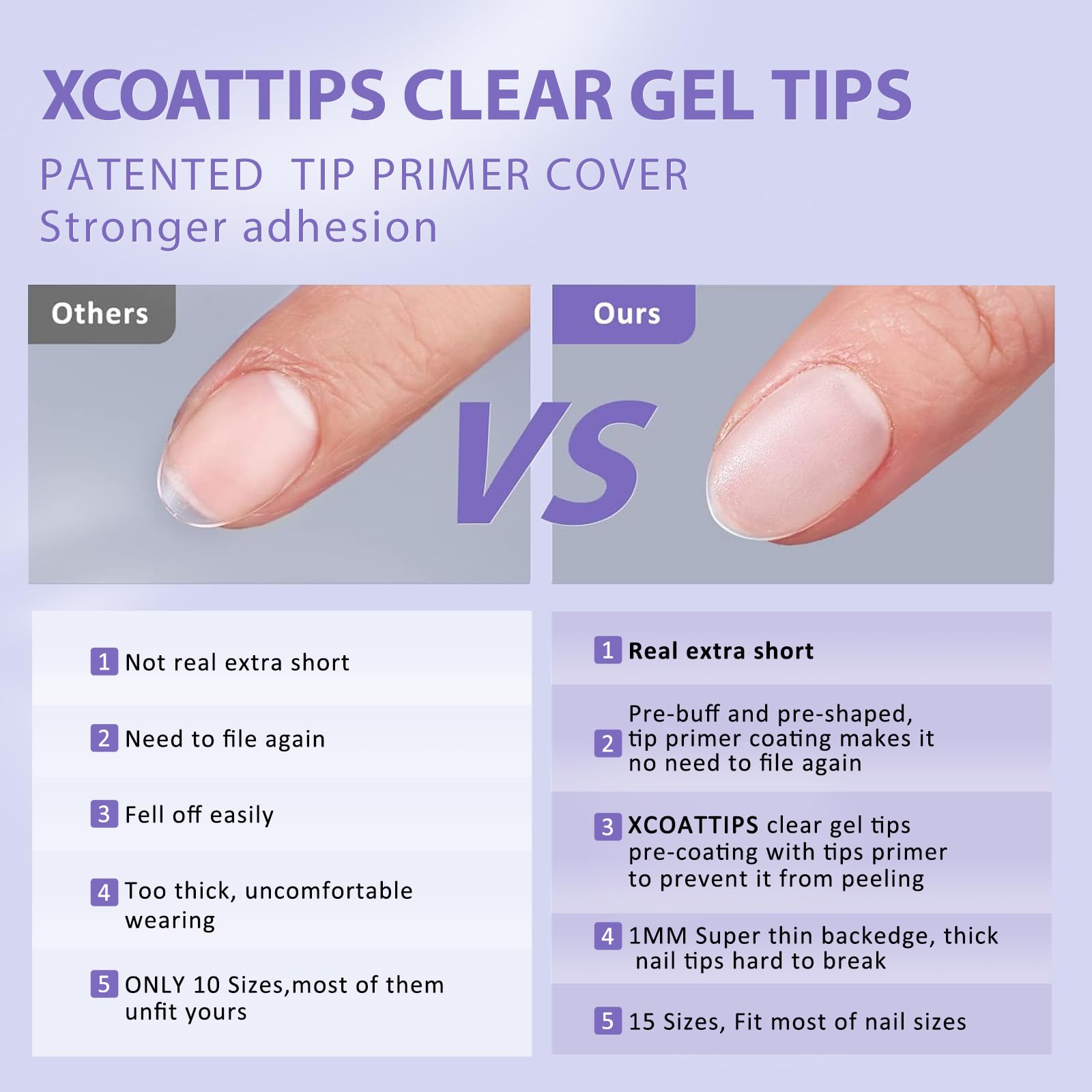 BTArtbox XCOATTIPS Extra Short Almond Gel Nail Tips – 16 Sizes, 320pcs, Tip Primer