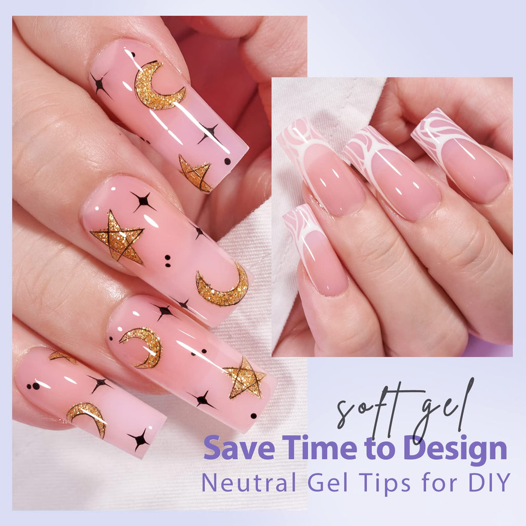 BTArtbox XCOATTIPS Soft Gel Nail Tips — Matte Long Square Press On Nails (One-Step Full Cover)