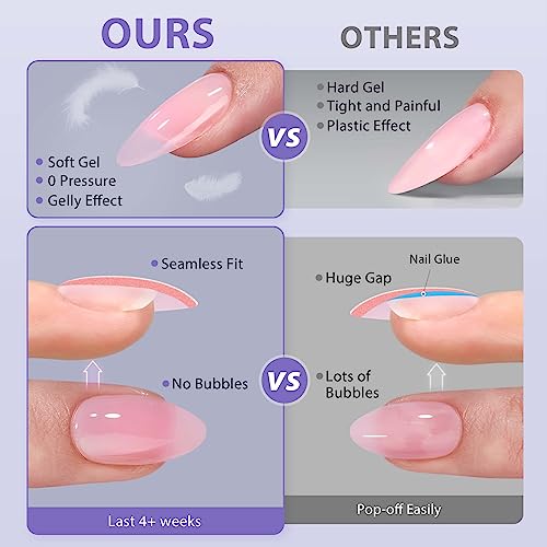 BTArtbox XCOATTIPS Natural Nail Tips – Extra Short Pink Square Press-On Nails