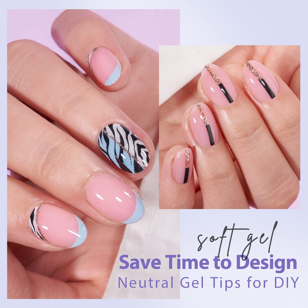 BTArtbox XCOATTIPS Matte Nail Tips - Extra Short Almond Pink | Long-Lasting Soft Gel Extensions