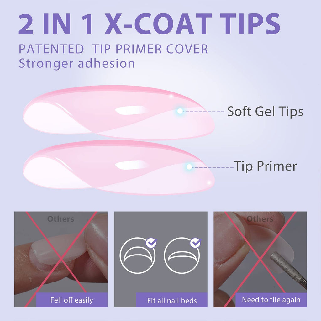 BTArtbox XCOATTIPS Matte Medium Almond Press-On Nails – Long-Lasting Soft Gel Extensions