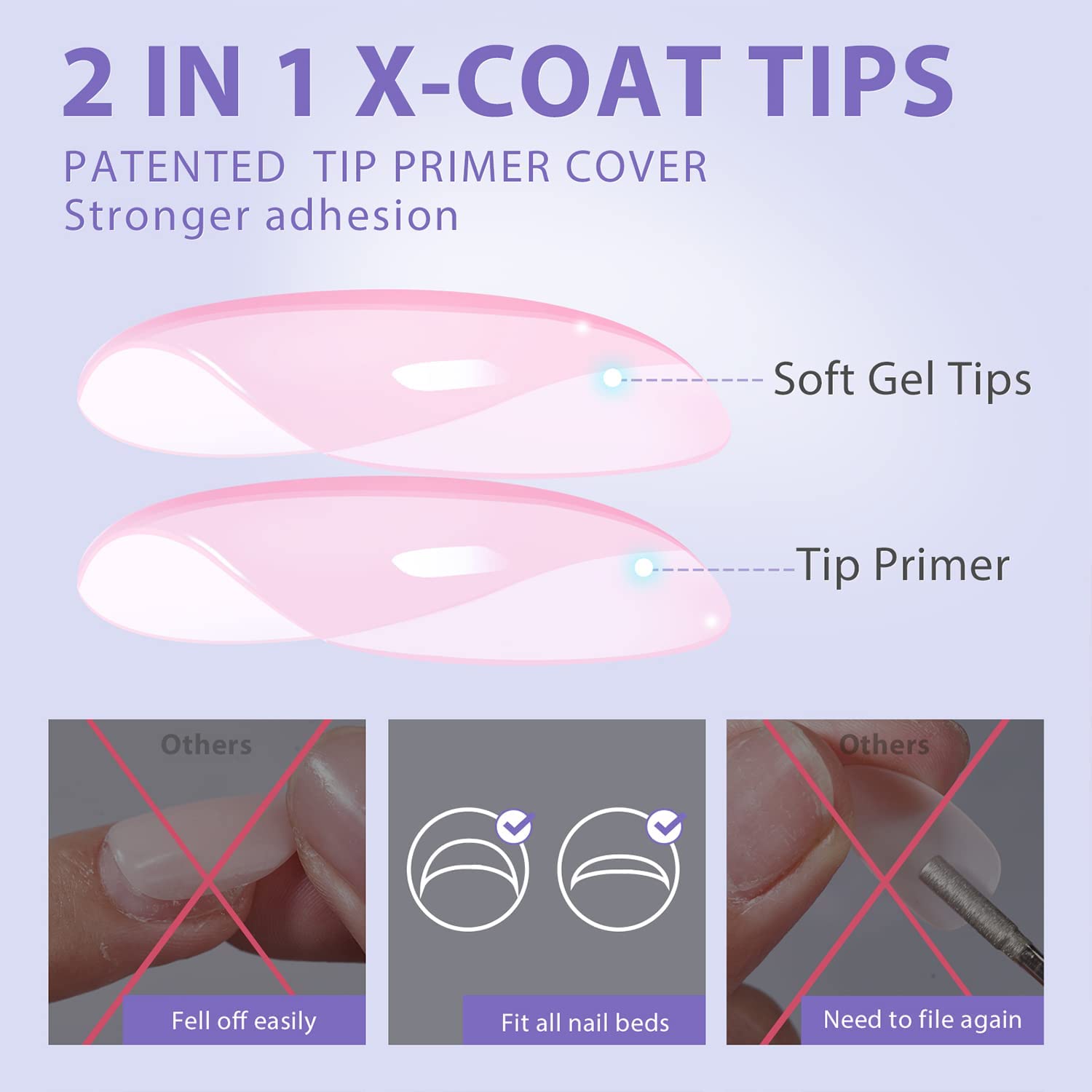 BTArtbox XCOATTIPS Matte Medium Almond Press-On Nails – Long-Lasting Soft Gel Extensions
