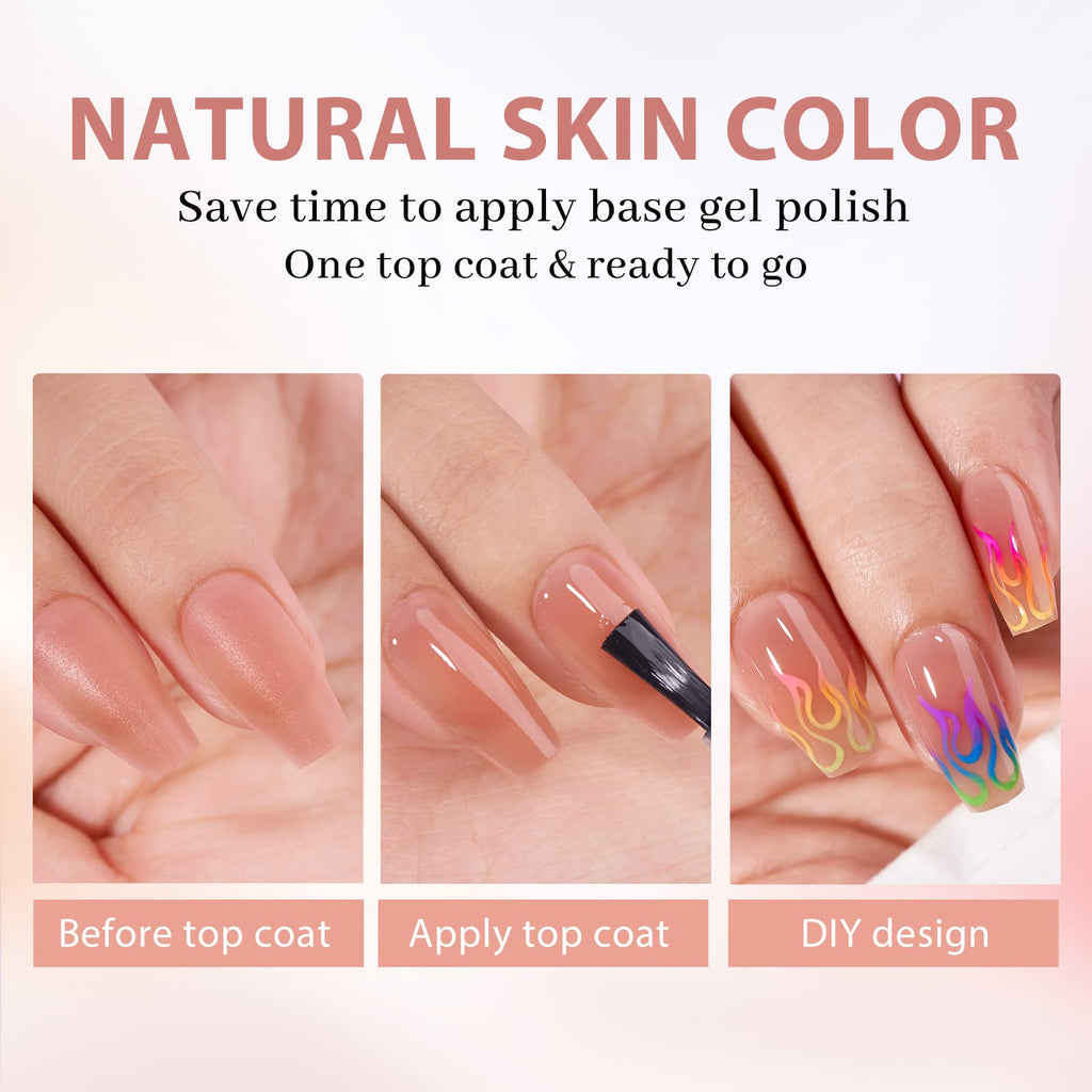 BTArtbox XCOATTIPS Gel Nail Kit – Short Coffin Tips with Glue, Top Coat & Portable Lamp