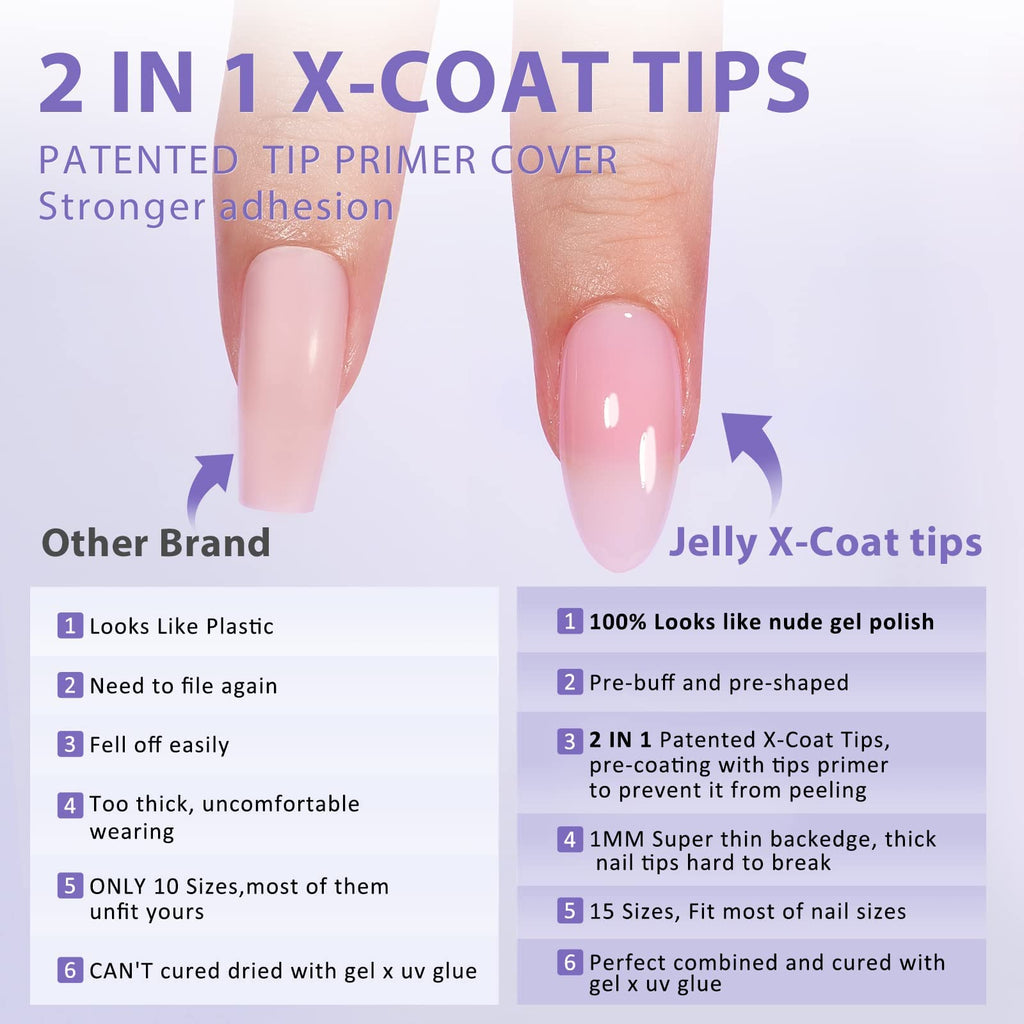 BTArtbox XCOATTIPS Matte Medium Almond Press-On Nails – Long-Lasting Soft Gel Extensions