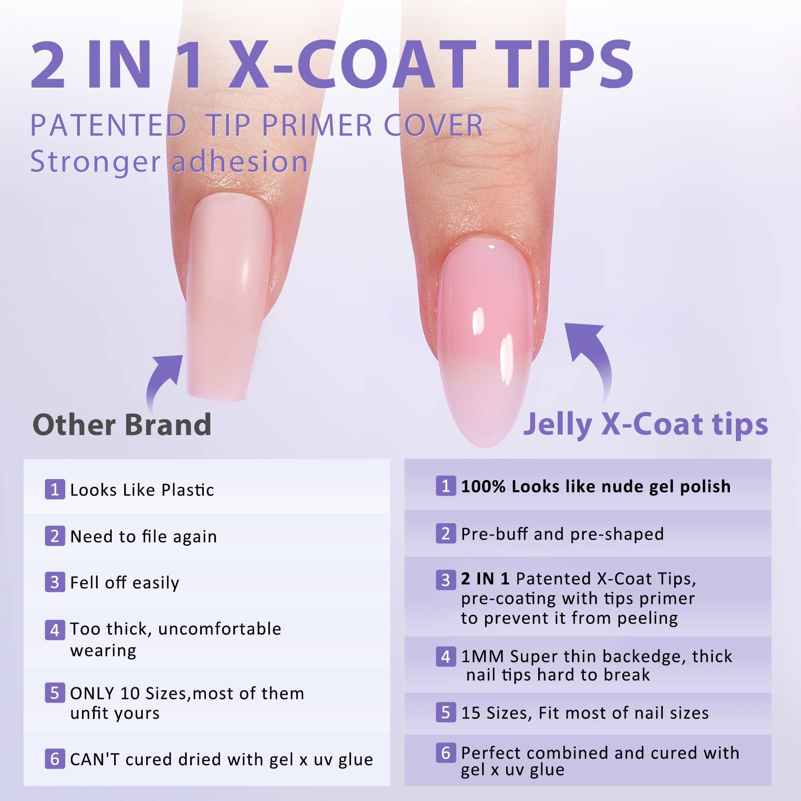 BTArtbox XCOATTIPS Matte Medium Almond Press-On Nails – Long-Lasting Soft Gel Extensions