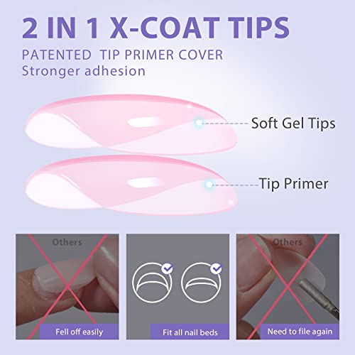 BTArtbox XCOATTIPS Natural Nail Tips – Extra Short Pink Square Press-On Nails
