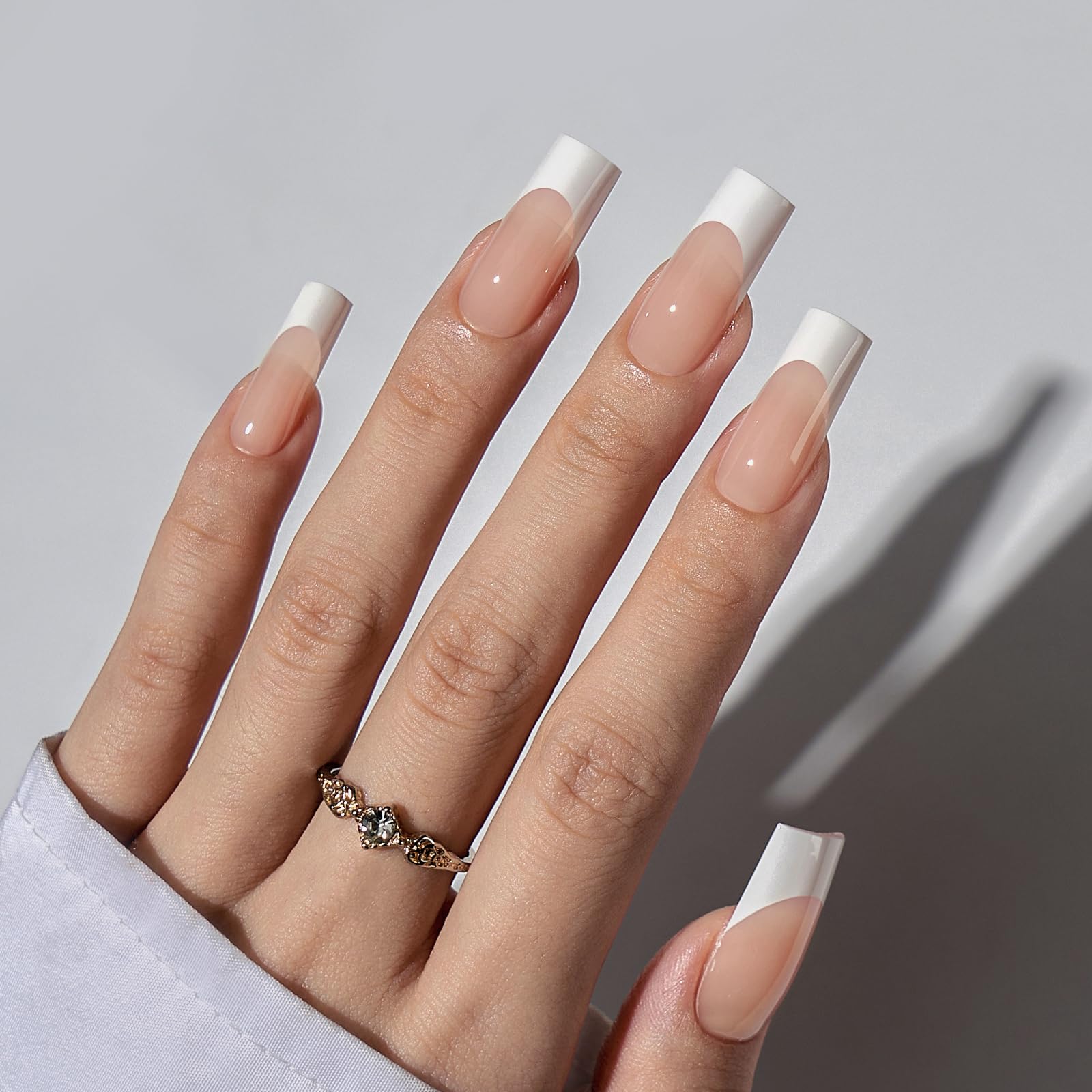 BTArtboxNails Soft Gel Nail Tips - 150pcs Long Square French Press-On Nails