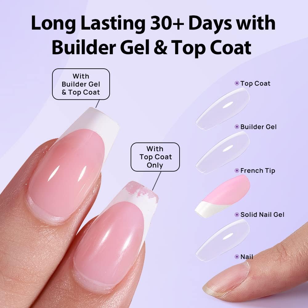 BTArtboxnails Builder Gel for French Tips – 30+ Days Protection Duo Kit