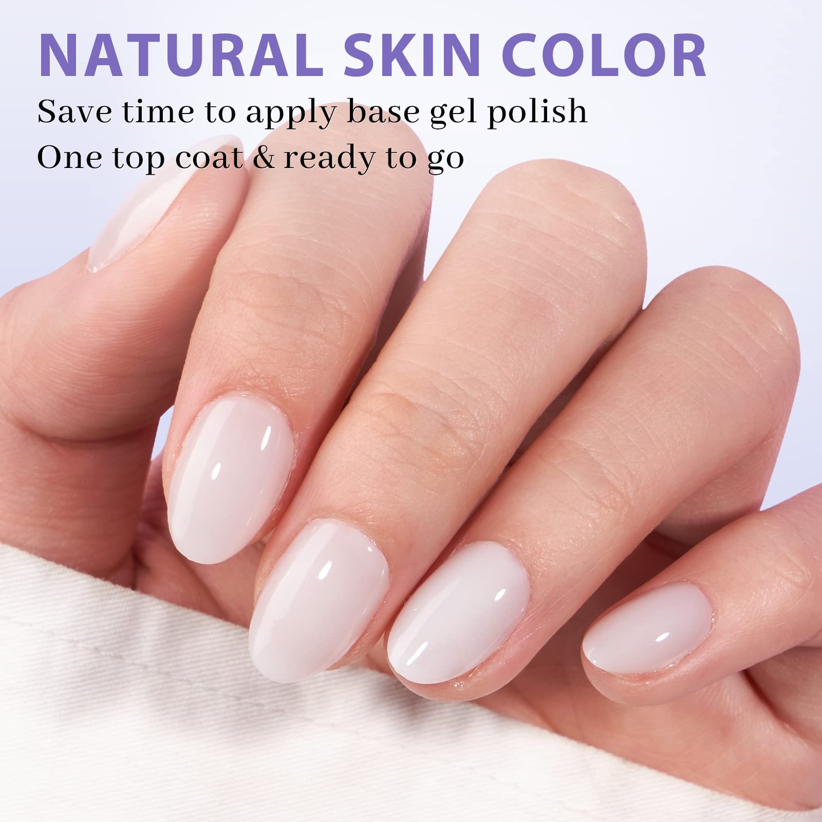 BTArtboxnails XS Short Almond Gel Nail Tips – Milky White Press-On, 160pcs