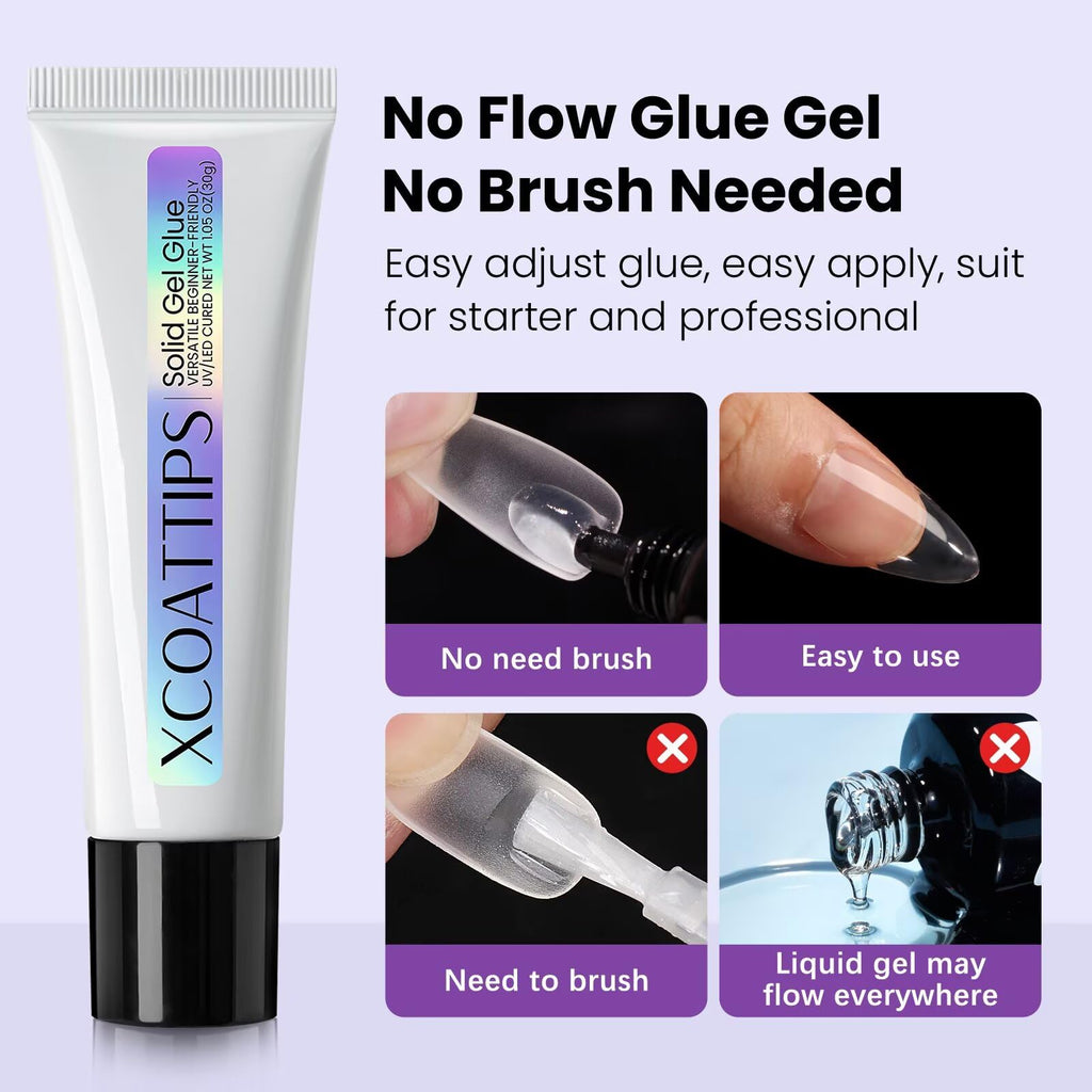 BTARTBOXNAILS 30g Solid Glue Gel for Nail Tips – Strong Adhesion