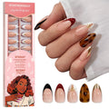 BTArtboxnails x LONGHAIRPRETTYNAILS Press On Nails Whispers of Glamour – 5 Designs Mix & Match, Medium Almond French Tip, 160 Pcs
