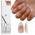 BTArtboxnails X-Coat Tips Cat Eye Nails – French Tip Press On Nails, Medium Almond Soft Gel