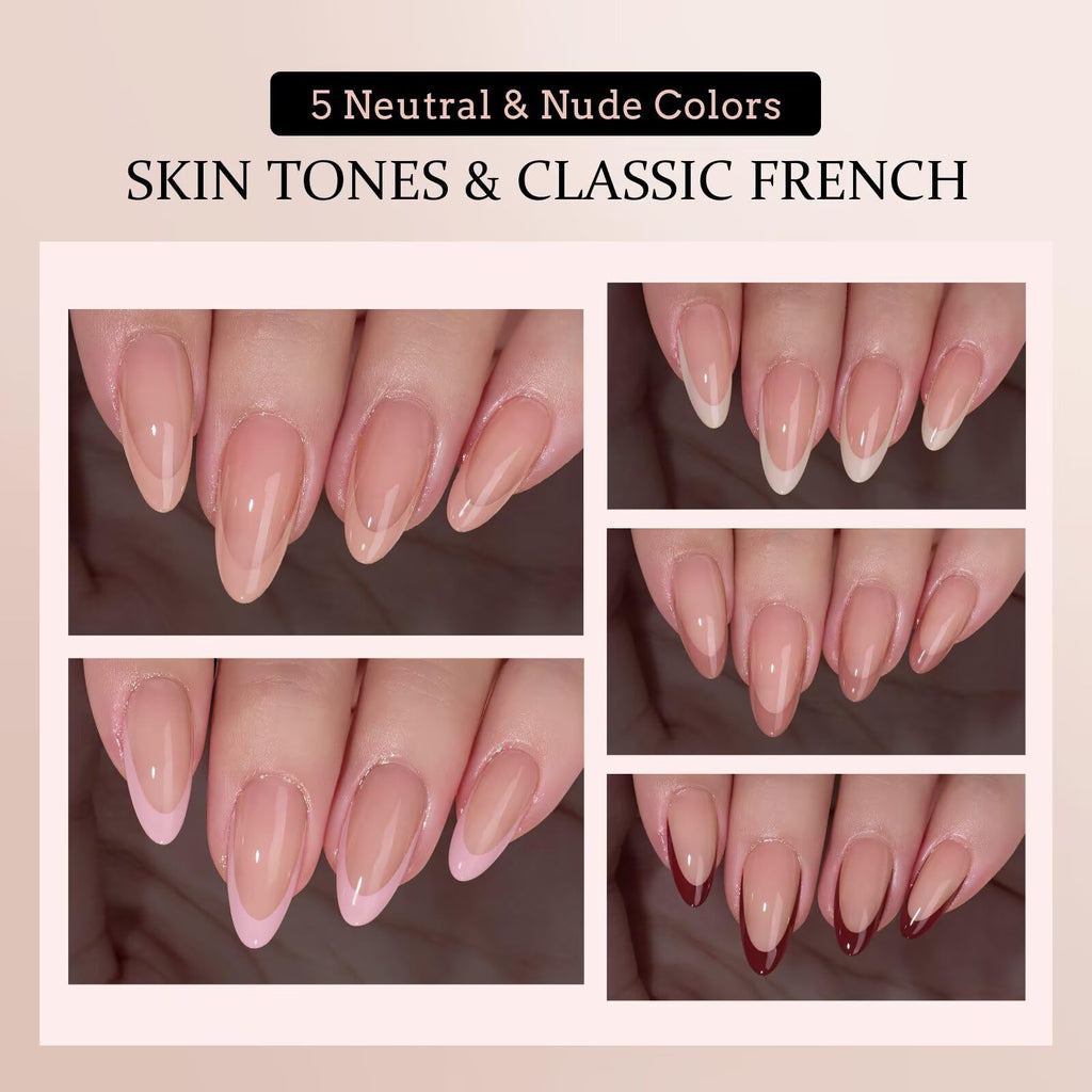 BTArtboxnails XCOATTIPS Almond Press-On Nails – All-in-One French Gel Kit