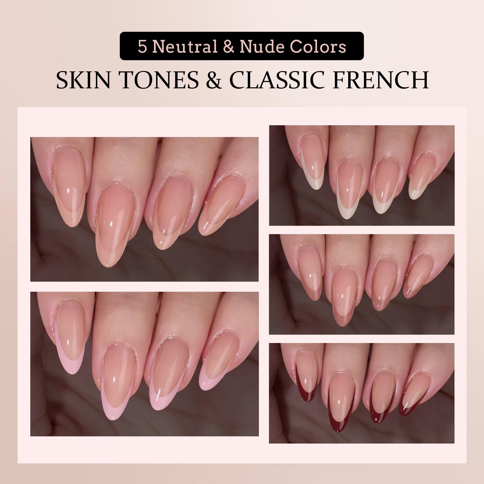 BTArtboxnails XCOATTIPS Almond Press-On Nails – All-in-One French Gel Kit