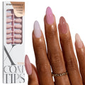 BTArtboxNails XCOATTIPS Bare 5-Shades Nude Press-On Nails – Medium Almond, 16 Sizes, 4-Week Wear