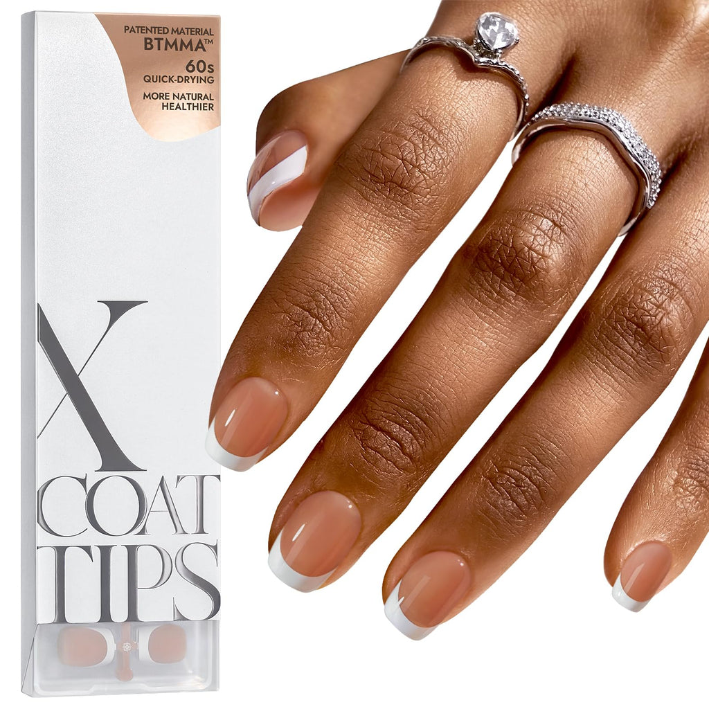 BTArtboxnails XCOATTIPS Brown Extra Short French Tip Press-On Nails