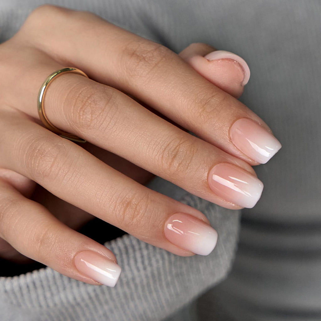 BTArtboxnails XCOATTIPS Ombre Nails – Extra Short Square Press-On Nails, 150Pcs Nude Peach