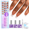 BTArtboxnails XCOATTIPS French Tip Nail Kit – Gel Extensions, Nail Lamp
