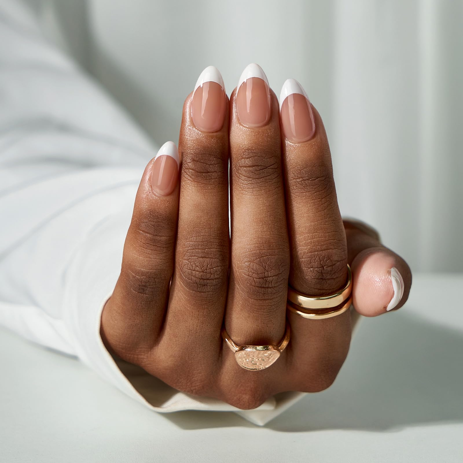BTArtboxnails French Gel Nail Tips – Brown Short Almond, XCOATTIPS, Pre-applied Primer & Base Coat