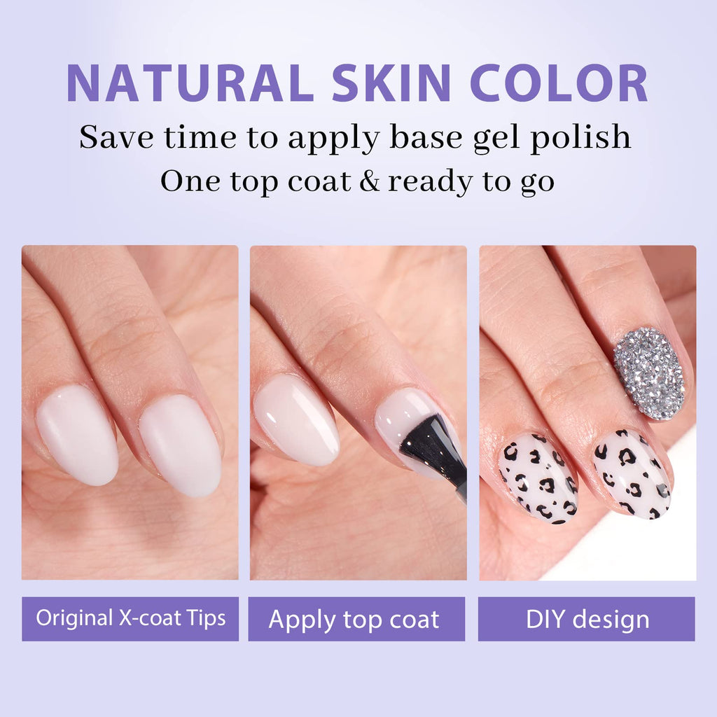 BTArtboxnails XS Short Almond Gel Nail Tips – Milky White Press-On, 160pcs