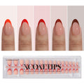 BTArtboxnails XCOATTIPS Red French Tip Press-On Nails – Almond Short Valentines, 160Pcs