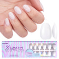 BTArtboxnails XS Short Almond Gel Nail Tips – Milky White Press-On, 160pcs