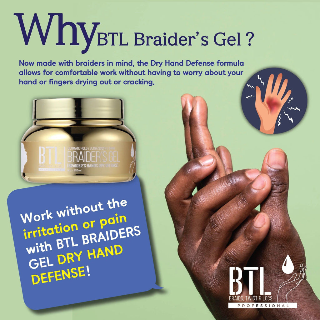 BTL Braider's Hands Dry Defense Ultimate Hold Conditioning Gel 16 oz