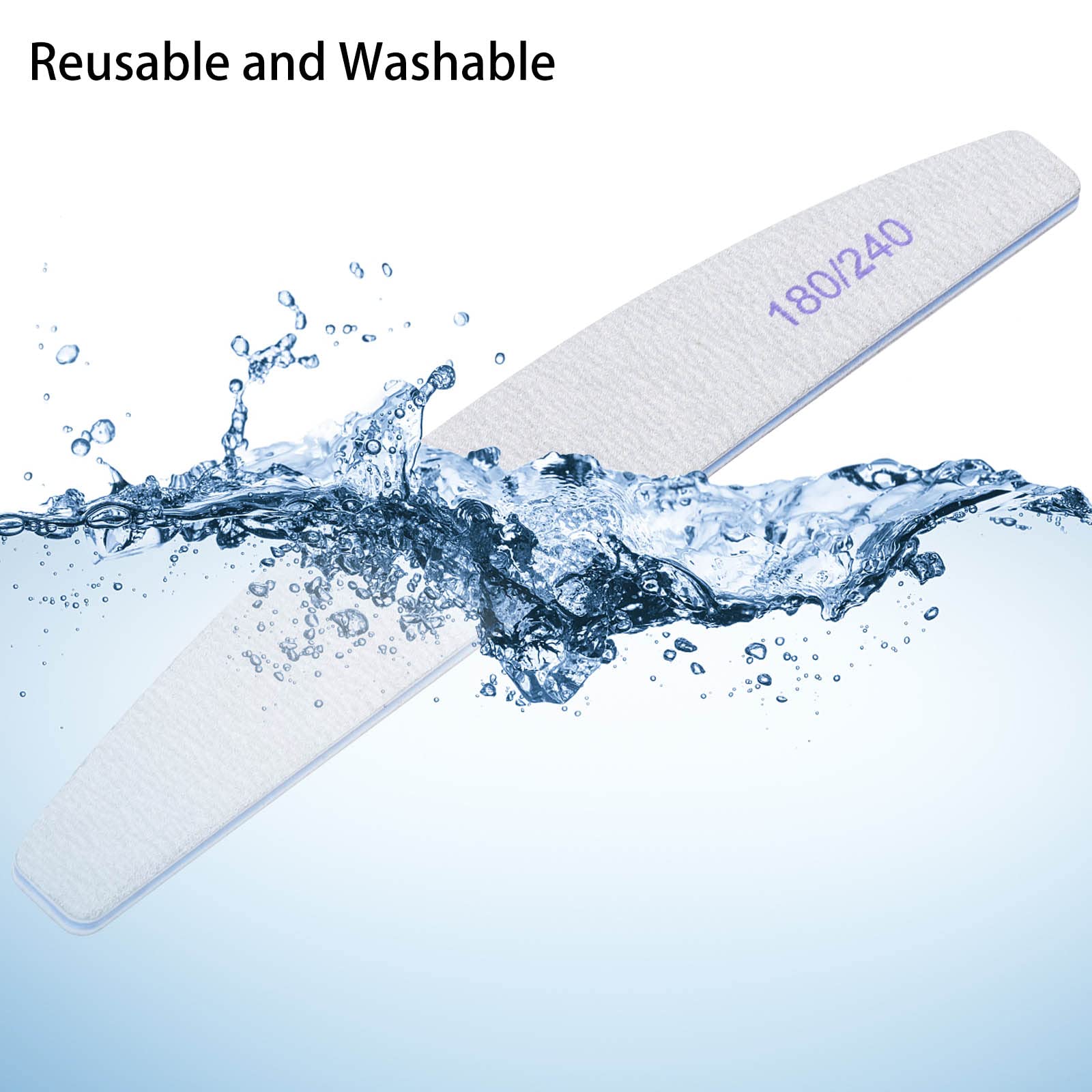 BTYMS 50-Piece Dual-Sided Nail Files 180/240 Grit for Natural Nails