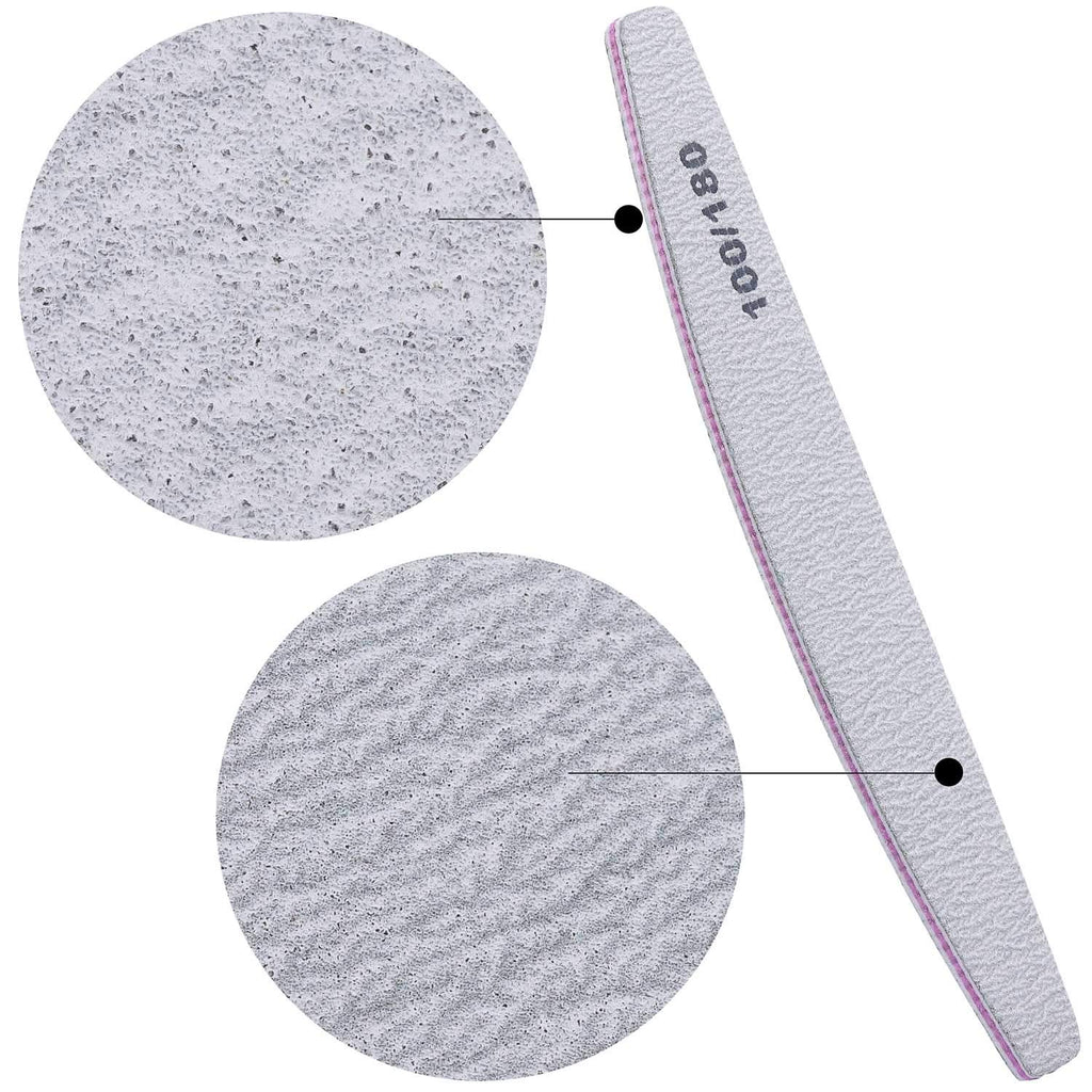 BTYMS 75 Pcs Nail Files & Buffers – 100/180 Grit Double-Sided Emery Boards Kit