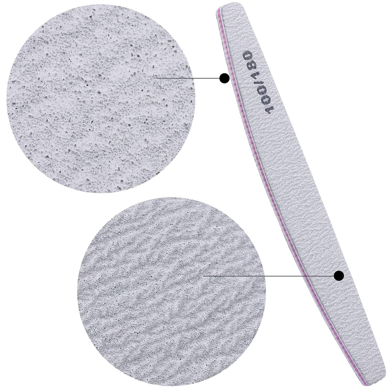 BTYMS 75 Pcs Nail Files & Buffers – 100/180 Grit Double-Sided Emery Boards Kit