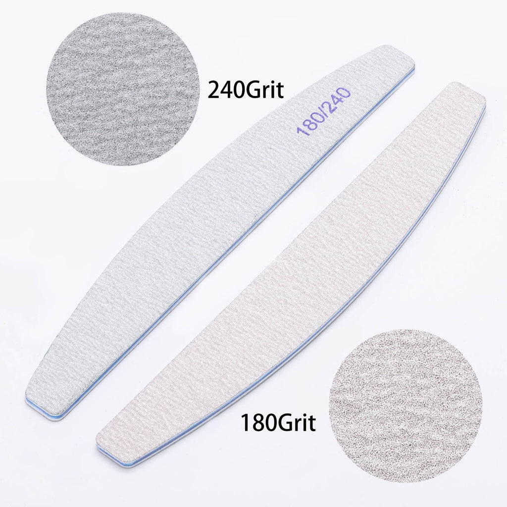 BTYMS 50-Piece Dual-Sided Nail Files 180/240 Grit for Natural Nails