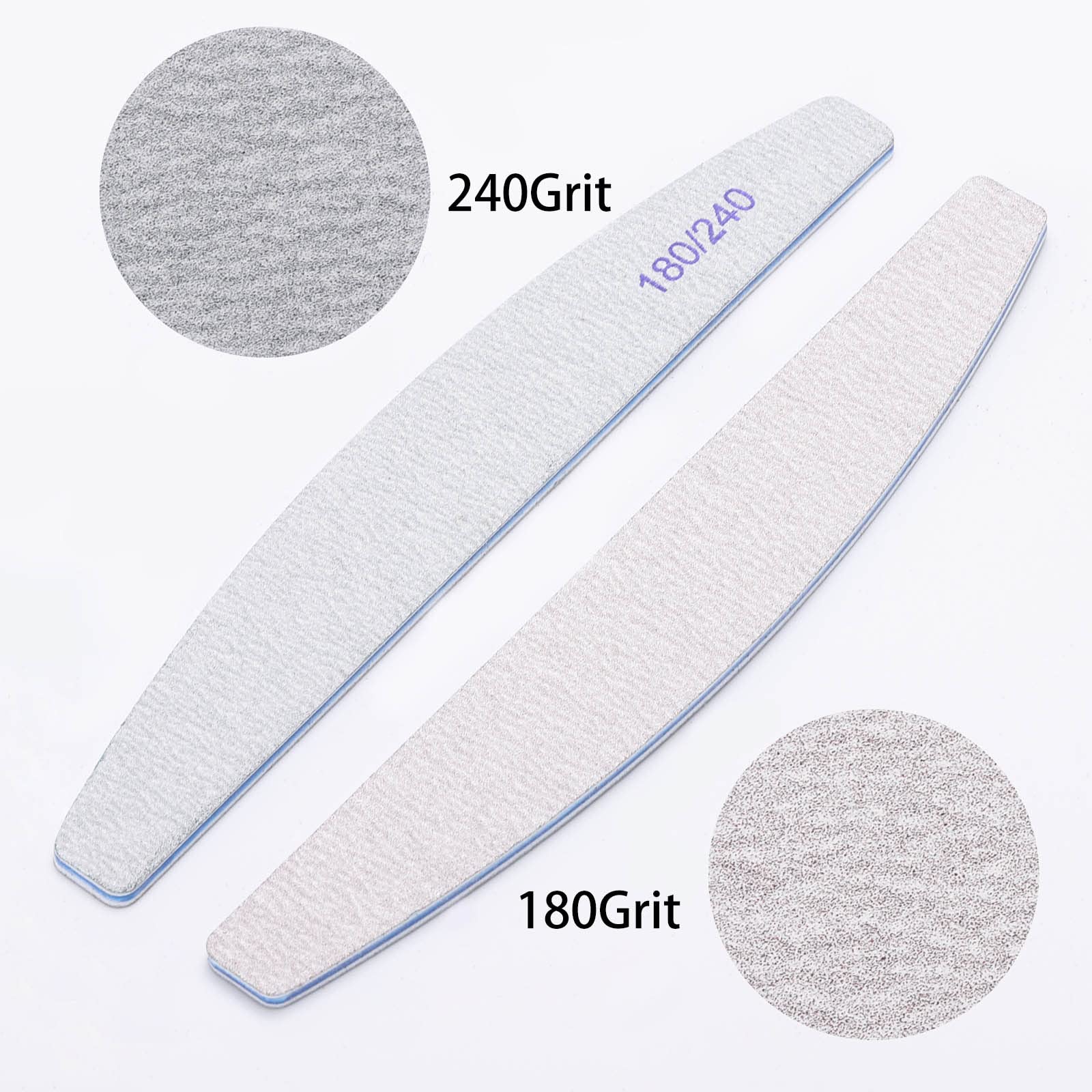 BTYMS 50-Piece Dual-Sided Nail Files 180/240 Grit for Natural Nails