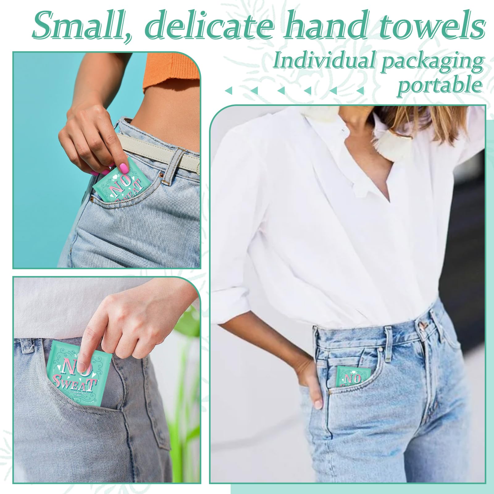 BUAEL Travel Deodorant Wipes – 300 Individually Wrapped, Hypoallergenic Antiperspirant Body Wipes