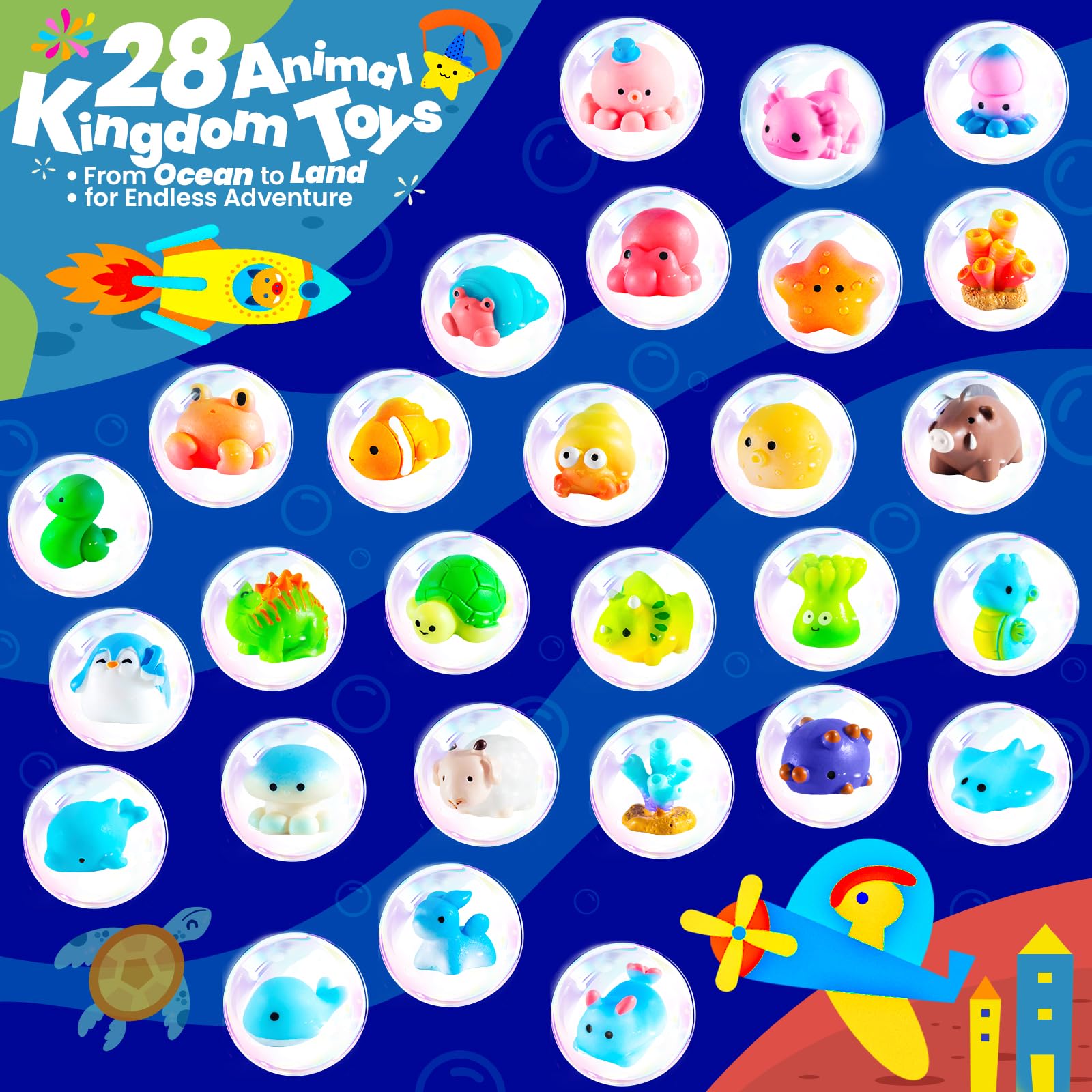 BubbleTail Kids Bath Bombs – 28 Surprises, 14 Scents, Safe & Colorful Bath Fun