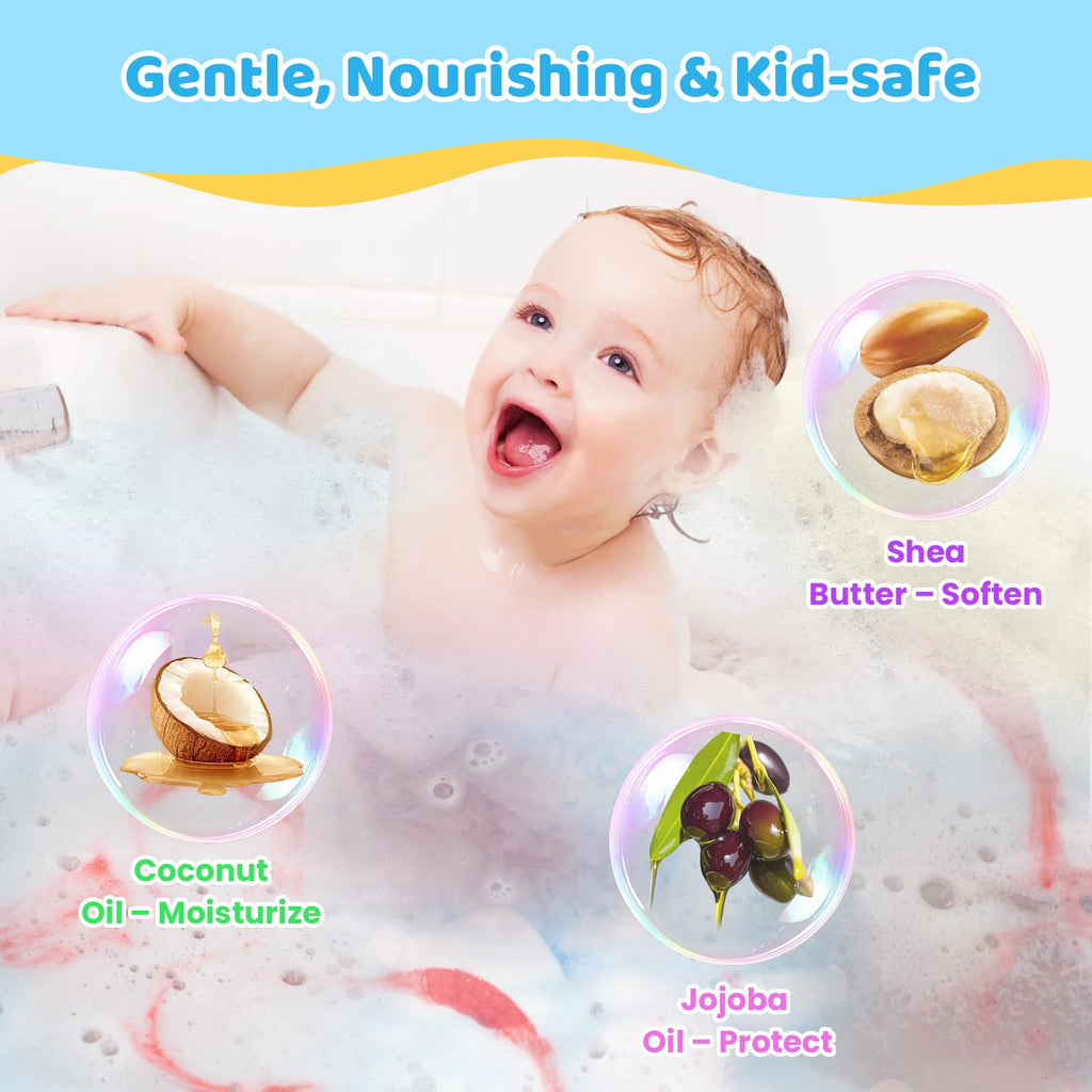 BubFroo Shark Bath Bombs for Kids – 6 Pack with Surprise Glow-in-the-Dark Toys
