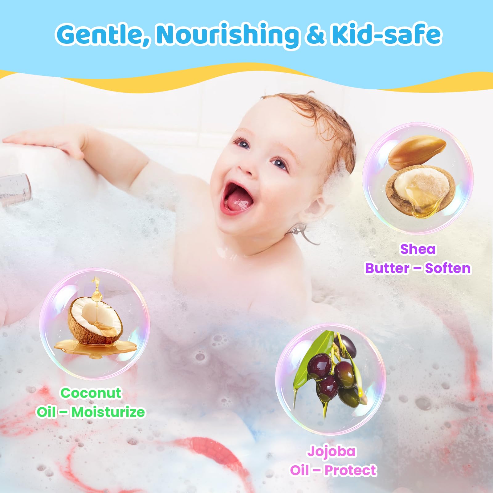 BubFroo Shark Bath Bombs for Kids – 6 Pack with Surprise Glow-in-the-Dark Toys