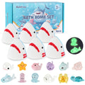 BubFroo Shark Bath Bombs for Kids – 6 Pack with Surprise Glow-in-the-Dark Toys