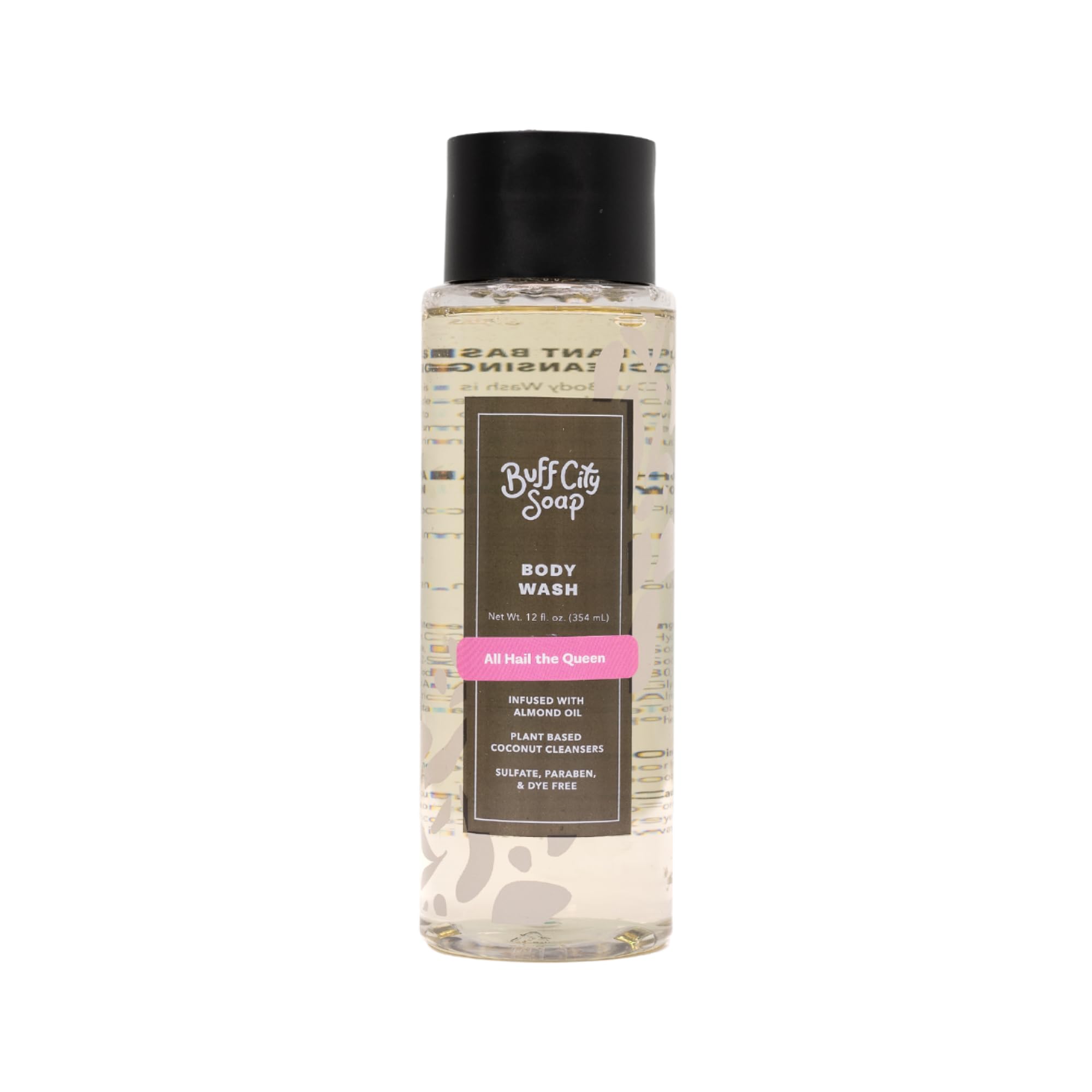 Buff City Soap Plant-Based Body Wash – Coconut Cleanser & Almond Oil Infused, Gentle & Rich Lather (12 fl oz)