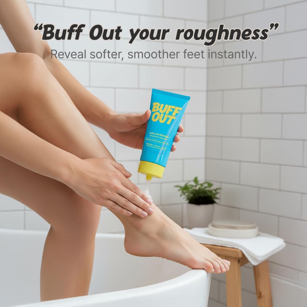 BUFFOUT Callus Eraser Exfoliating Gel – Feet, Heels, Elbows & Knees