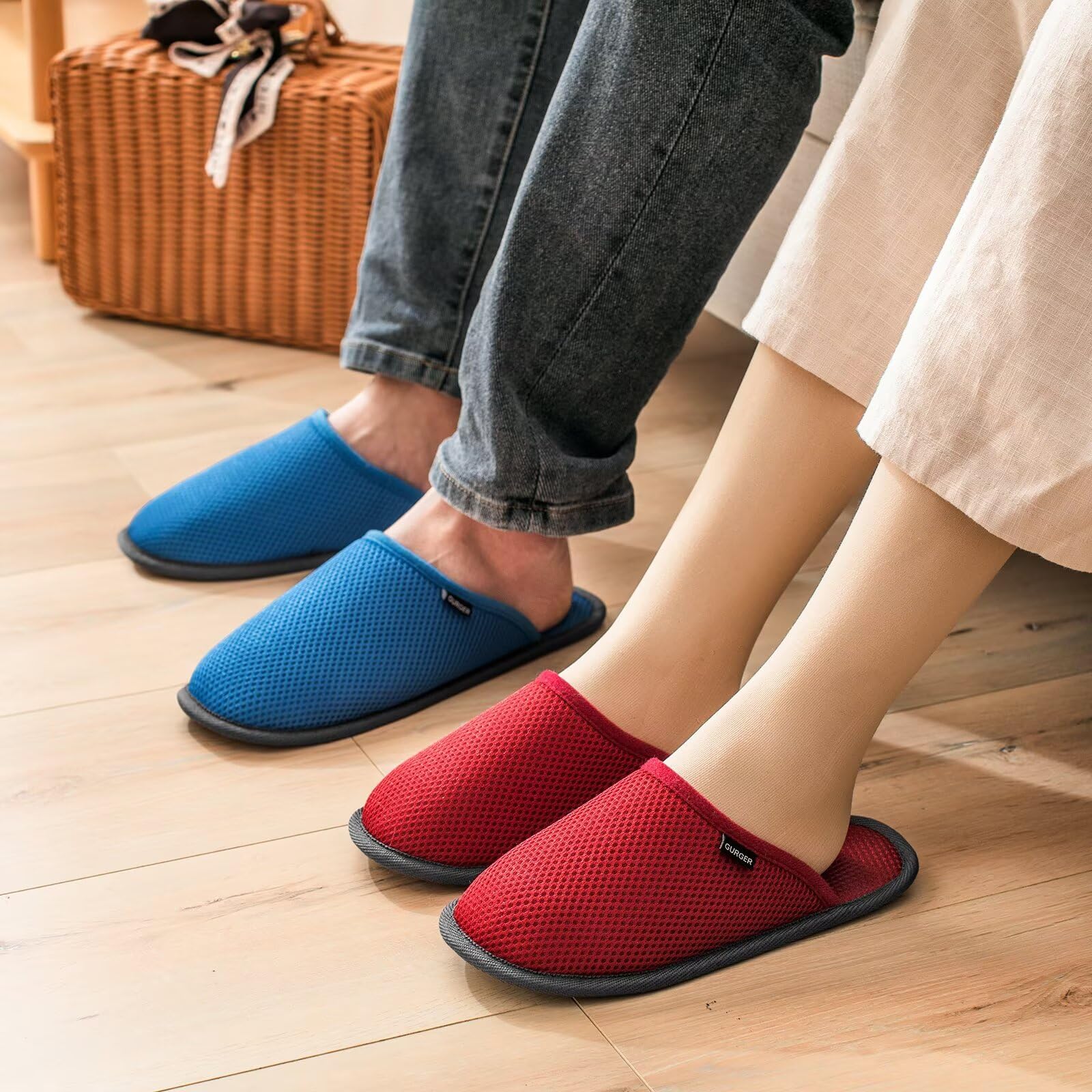 BUGUKI Spa Slippers Set – Non-Slip, Washable Guest Slippers, 3 Pairs for Spa, Hotel, Home