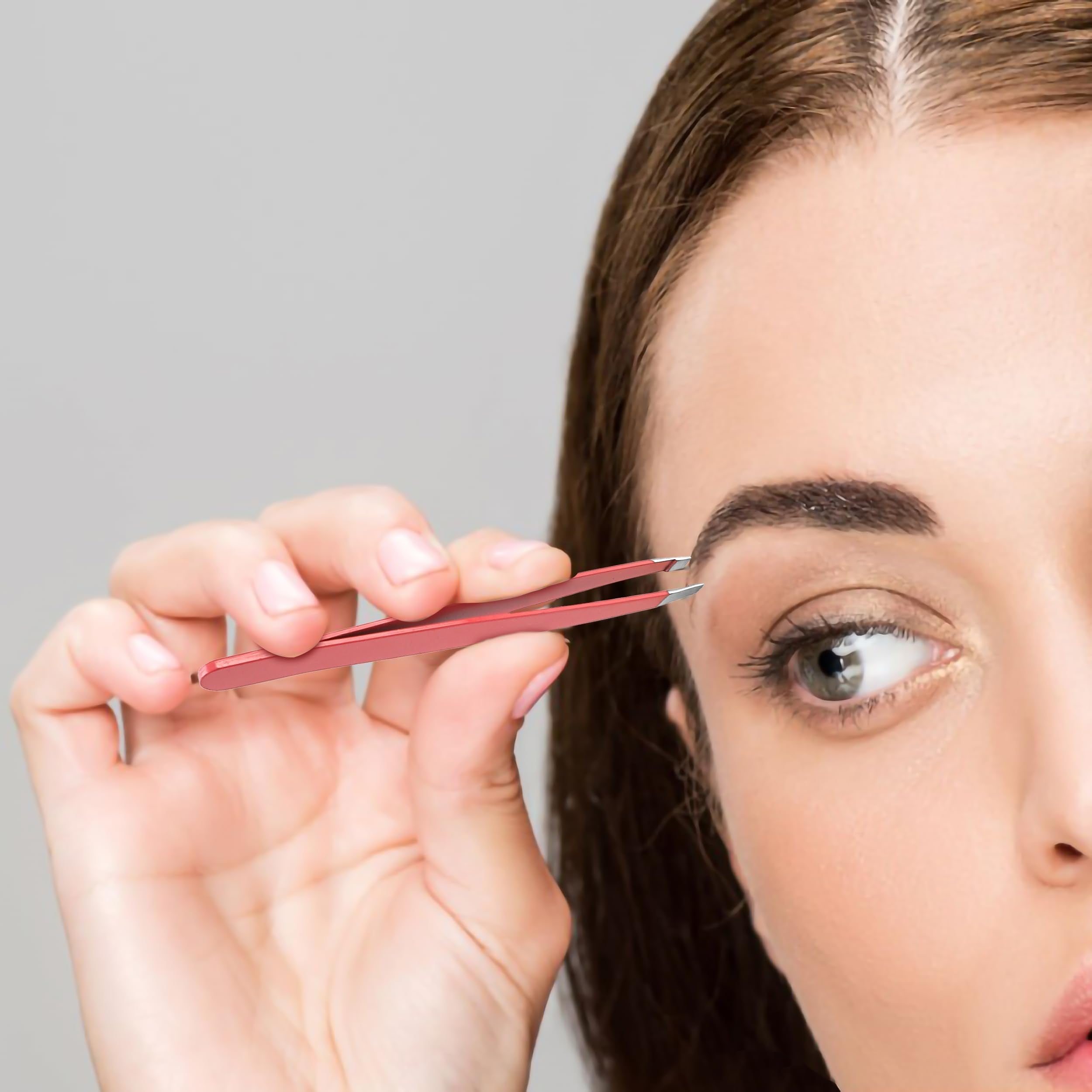 BuleVina Pink Lash Curler with Slant Tip Tweezer – Crystal Rhinestone Lash Curlers